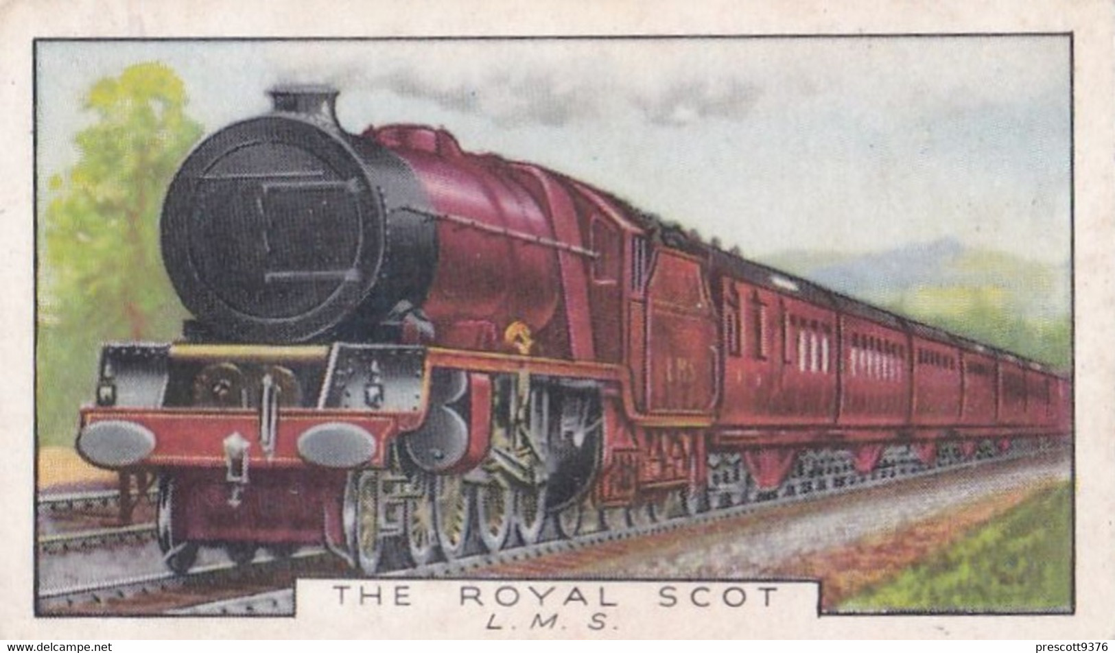 Trains Of The World 1937 - 14 The Royal Scot - Gallaher Cigarette Card - Original - Gallaher