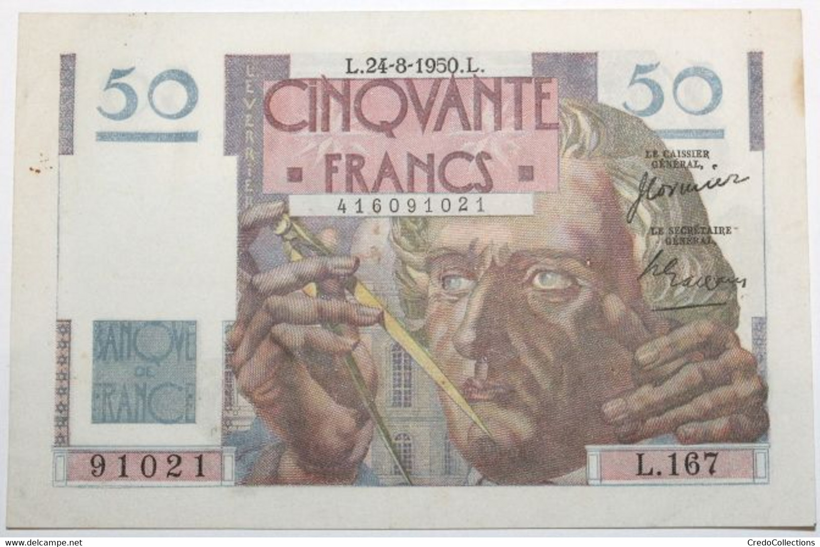 France - 50 Francs - 24-8-1950 - PICK 127b.10 / F20.16 - TTB+ - 50 F 1946-1951 ''Le Verrier''