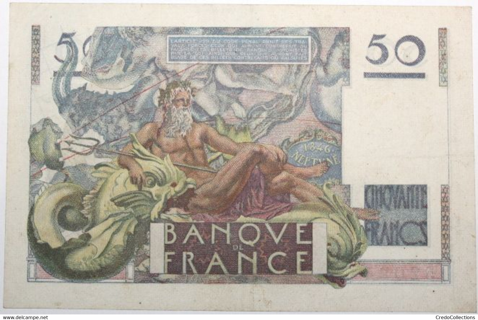 France - 50 Francs - 1-2-1951 - PICK 127c.2 / F20.17 - TTB+ - 50 F 1946-1951 ''Le Verrier''