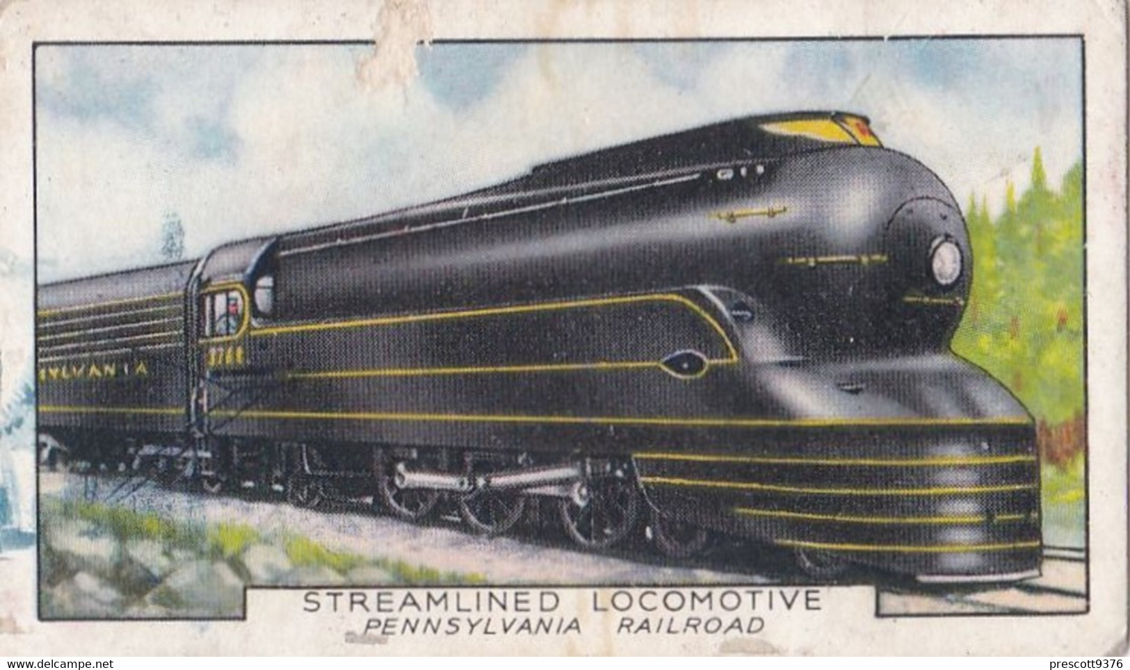 Trains Of The World 1937 - 40 Pennsylvania Railroad - Gallaher Cigarette Card - Original - Gallaher