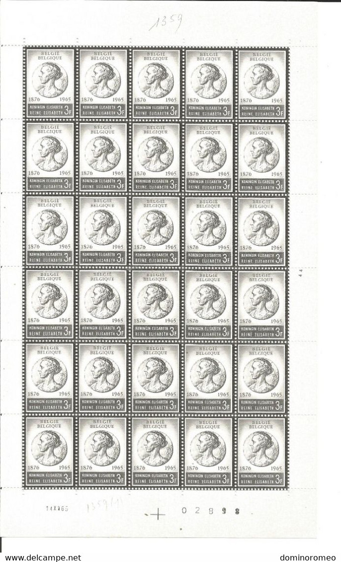 OCB 1359  Postfris Zonder Scharnier **  Volledig Vel ( Plaatnummer 4 ) - 1961-1970