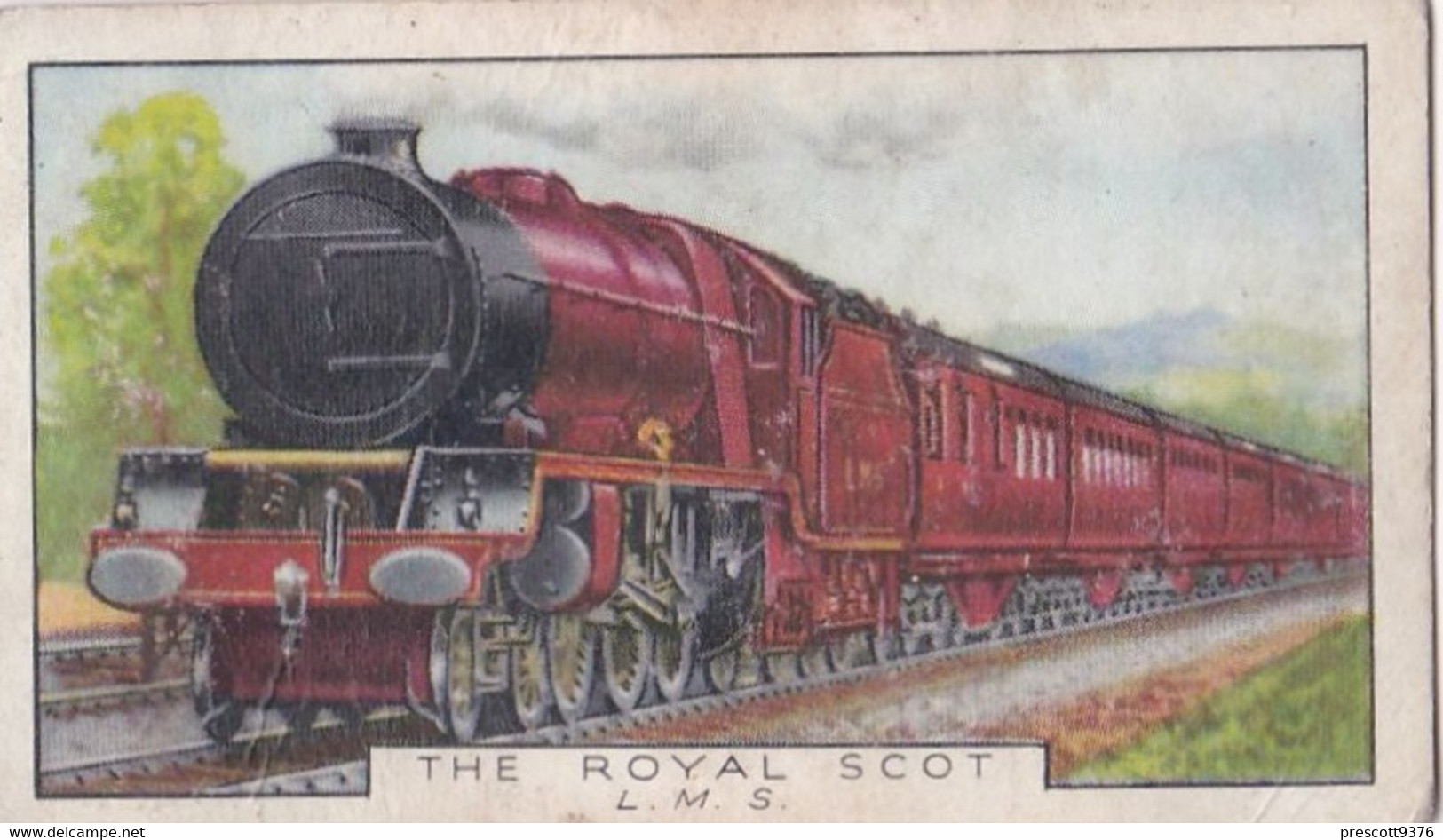 Trains Of The World 1937 - 14 Royal Scot LMSR - Gallaher Cigarette Card - Original - Gallaher