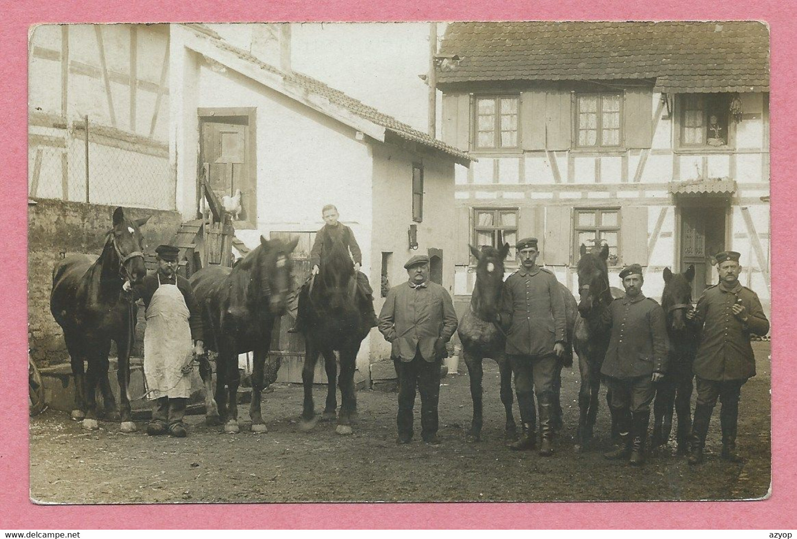 67  - Photographe SCHILTIGHEIM - Carte Photo - Soldats Allemands - Chevaux - Guerre 14/18 - 3 Scans - Schiltigheim