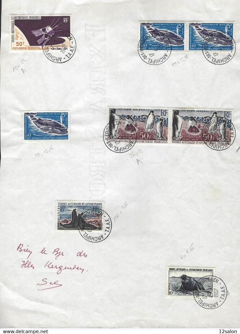 TAAF Oblitéré KERGUELEN Entre 7 13c 22 + PA  12 Et 5  Cote 214€ à 15% - Used Stamps