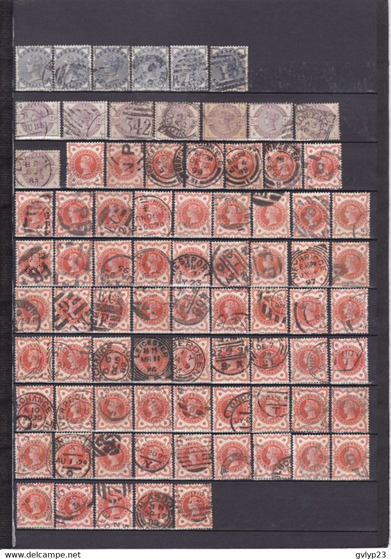 VICTORIA UN LOT DE 376 TIMBRES OBLITéRéS  1880-1900 - Feuilles, Planches  Et Multiples