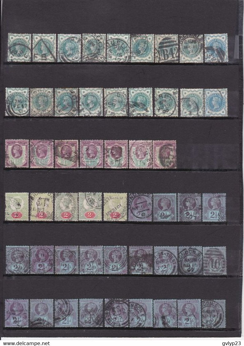 VICTORIA UN LOT DE 376 TIMBRES OBLITéRéS  1880-1900 - Feuilles, Planches  Et Multiples