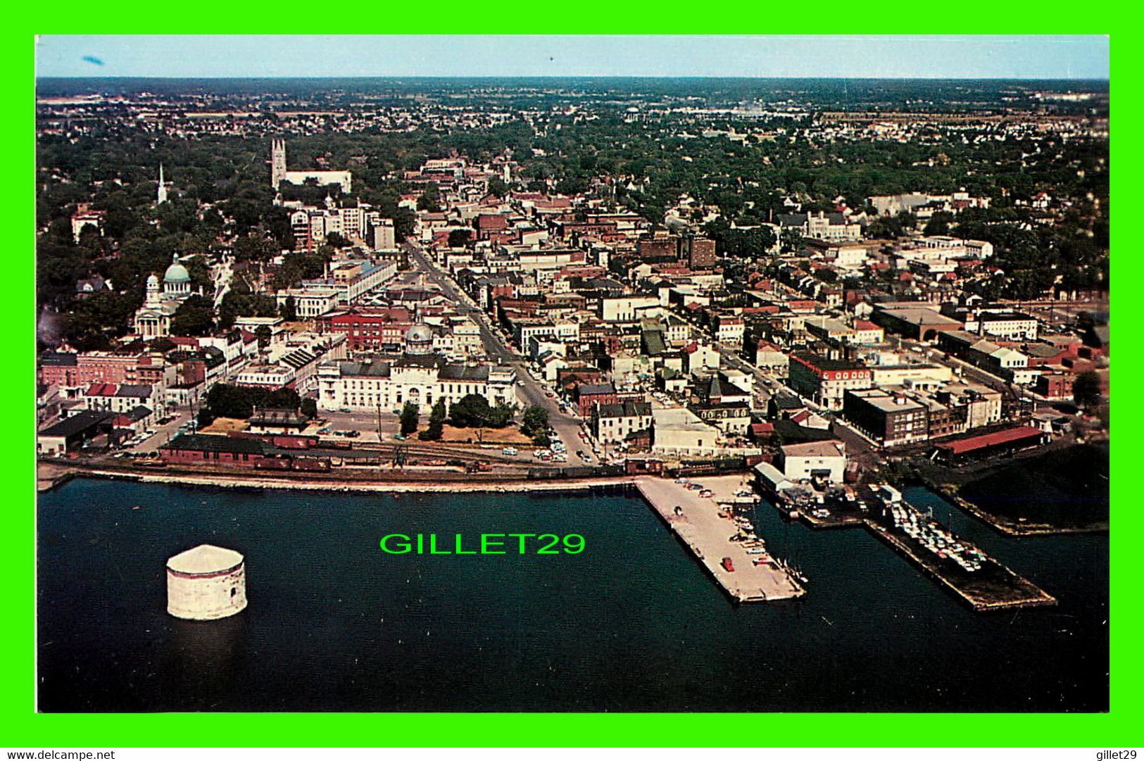 KINGSTON, ONTARIO - AIR VIEW OF THE CITY - MARTELLO TOWER, MARY'S CATHEDRAL, ST GEORGES'S CATHEDRAL -  RIDEAU AIR PHOTOS - Kingston