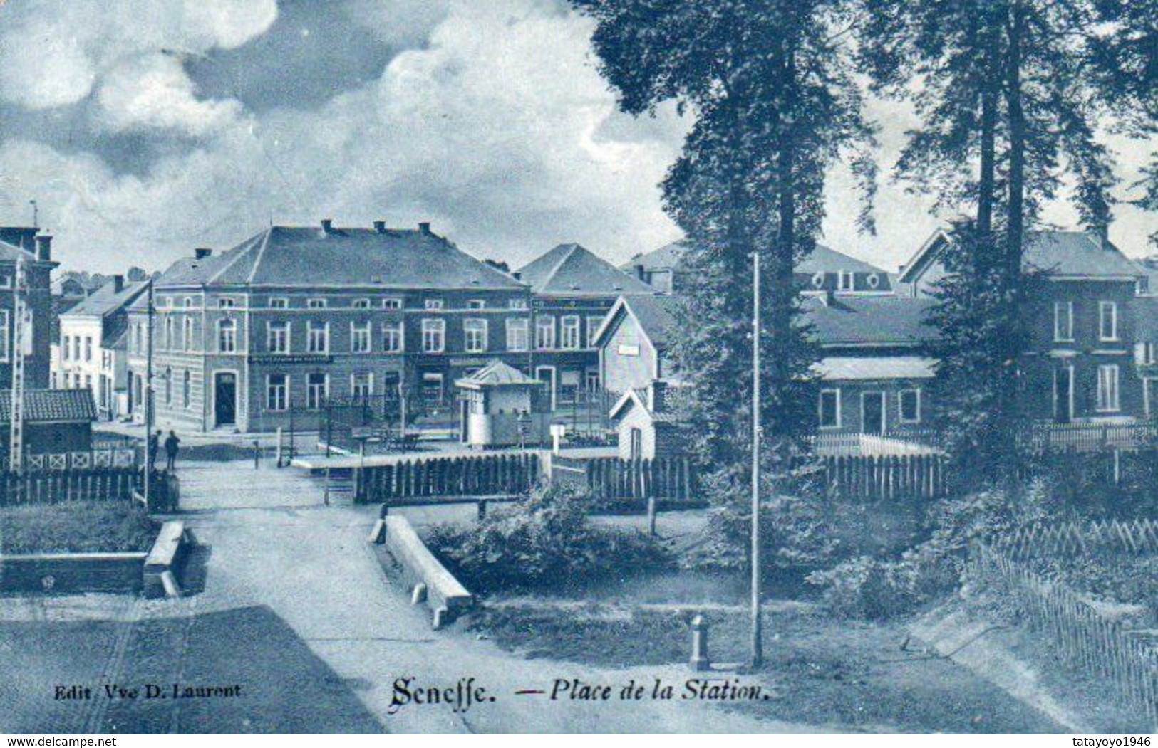 Seneffe Place De La Station  Carte Bleue Voyagé En 1906 - Seneffe