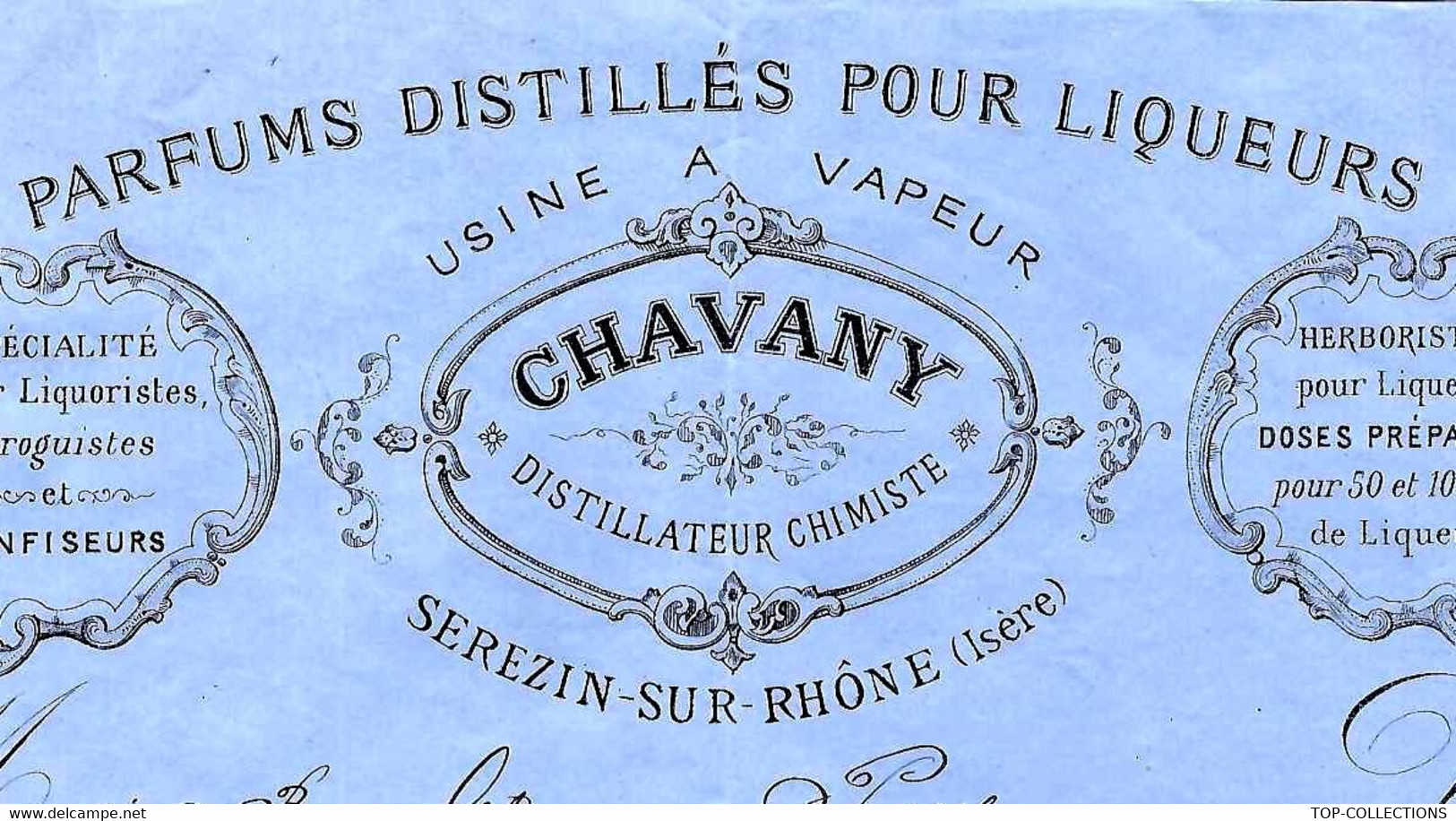1882 DISTILLATEUR PARFUMS DISTILLATION Pour Liqueurs Chavany Serezin Sur Rhone (Isère) Pour Beau Le Puy En Velay (Haute - Programas