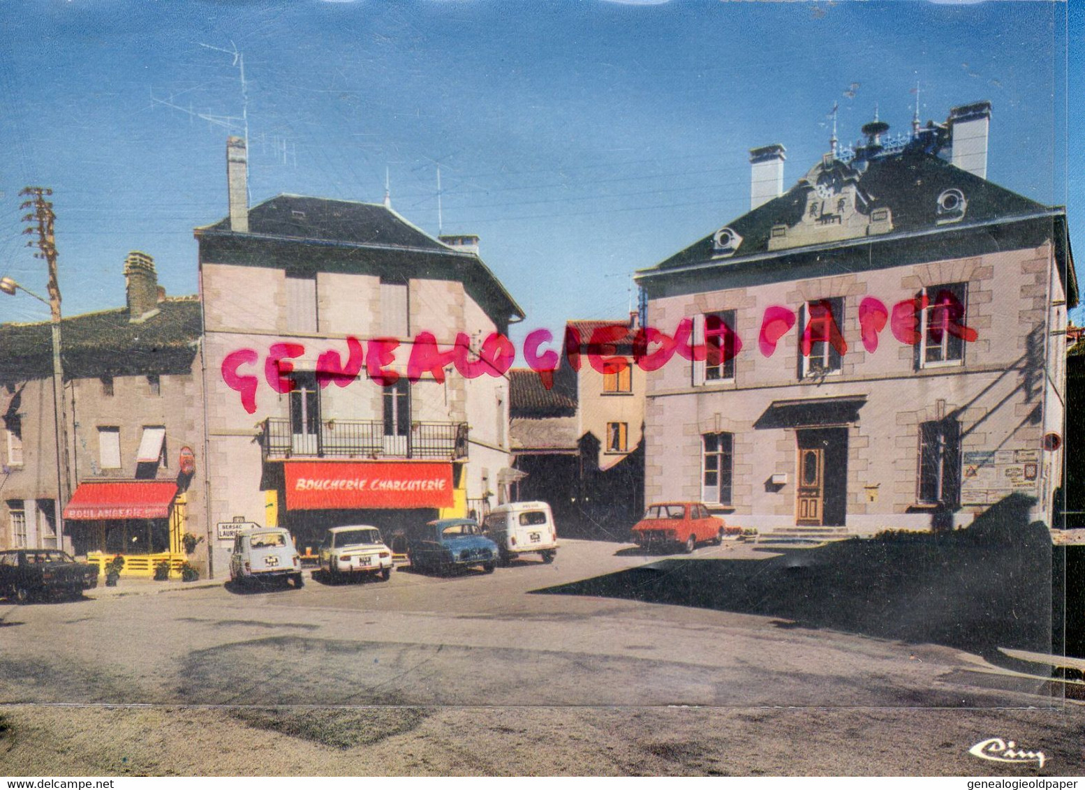 87- BESSINES SUR GARTEMPE- LA MAIRIE - BOUCHERIE CHARCUTERIE  COMBIER MACON - Bessines Sur Gartempe