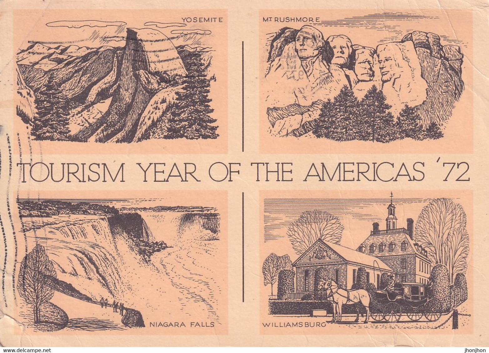 USA - Postal Stationery Postcard Used 1972 -  Tourism Year Of The Americas'72 - 2/scans - 1961-80