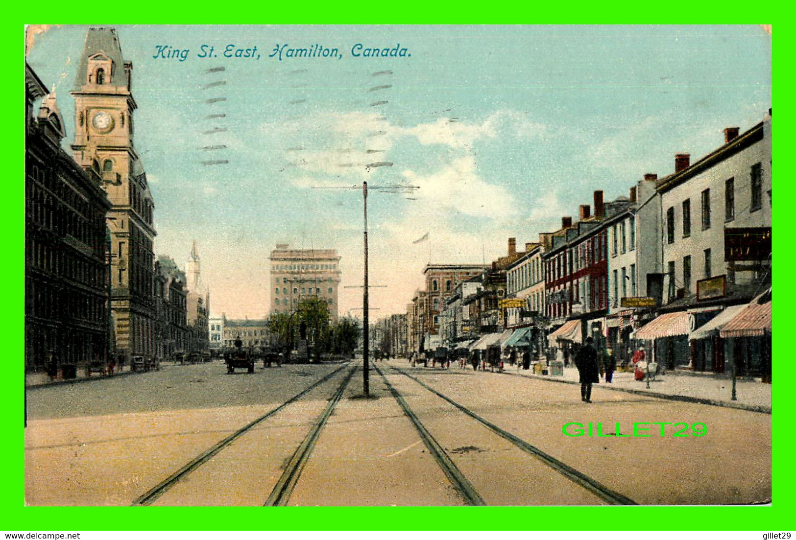 HAMILTON, ONTARIO - KING STREET EAST - ANIMATED WITH PEOPLES - TRAVEL IN 1912 - STEDMAN BROS LTD - - Hamilton