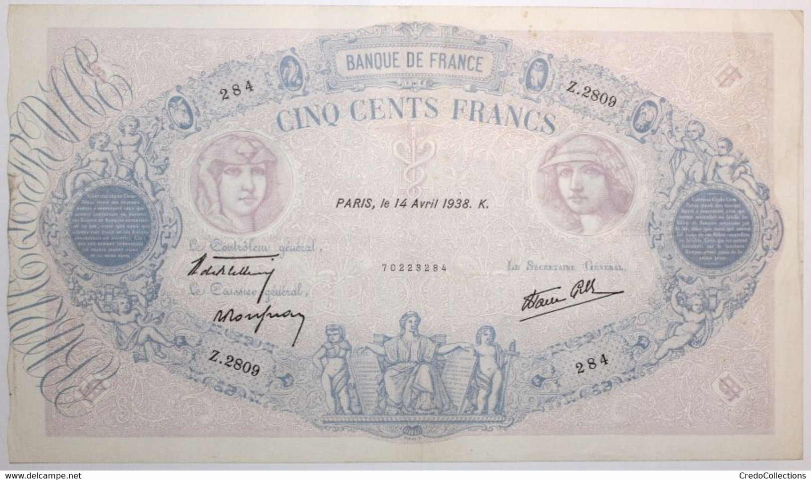 France - 500 Francs - 14-4-1938 - PICK 88c.2 / F31.8 - TTB - 500 F 1888-1940 ''Bleu Et Rose''