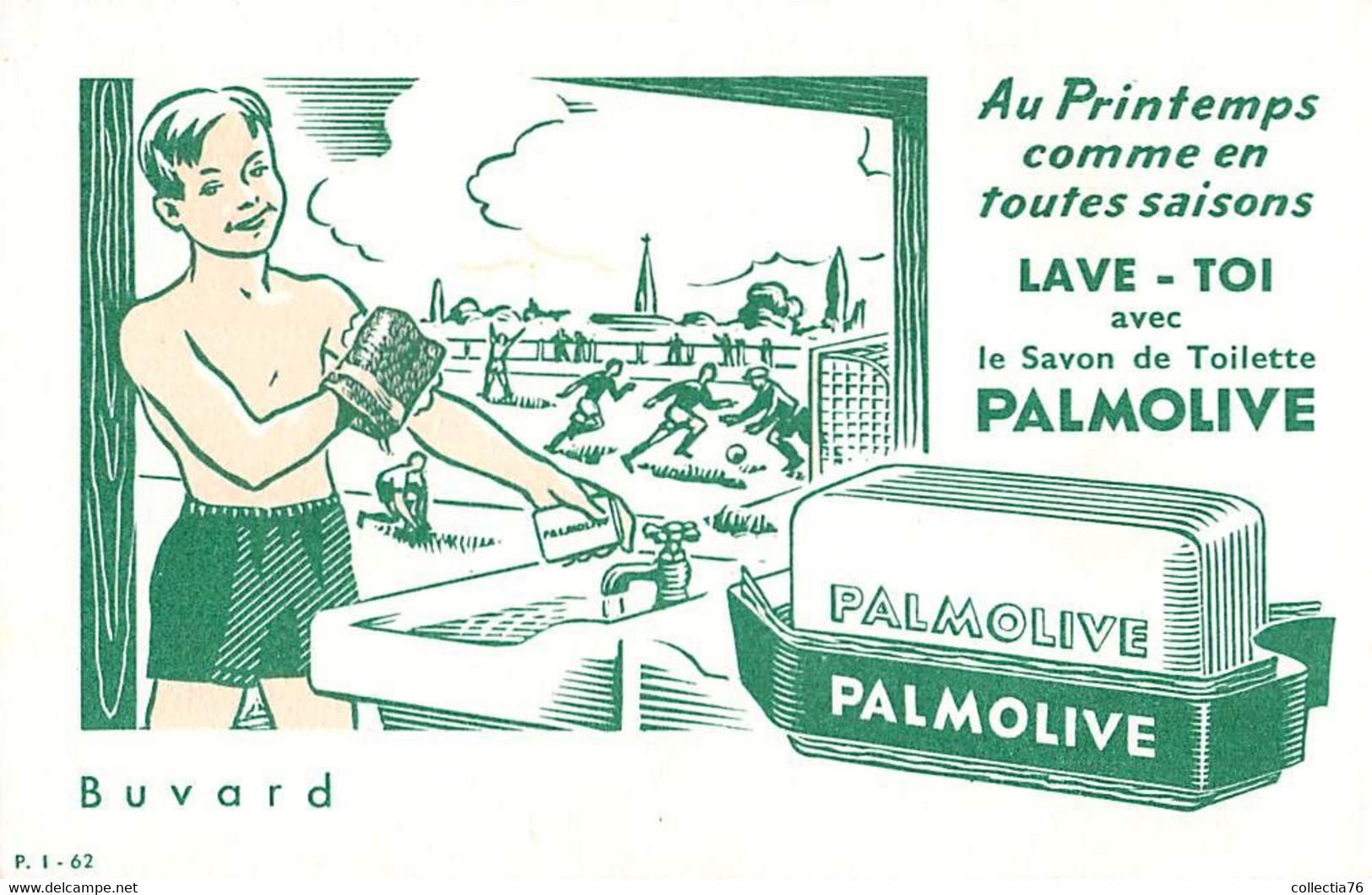 VIEUX PAPIERS BUVARD  SAVON PALMOLIVE 11 X 17 CM - Parfum & Cosmetica