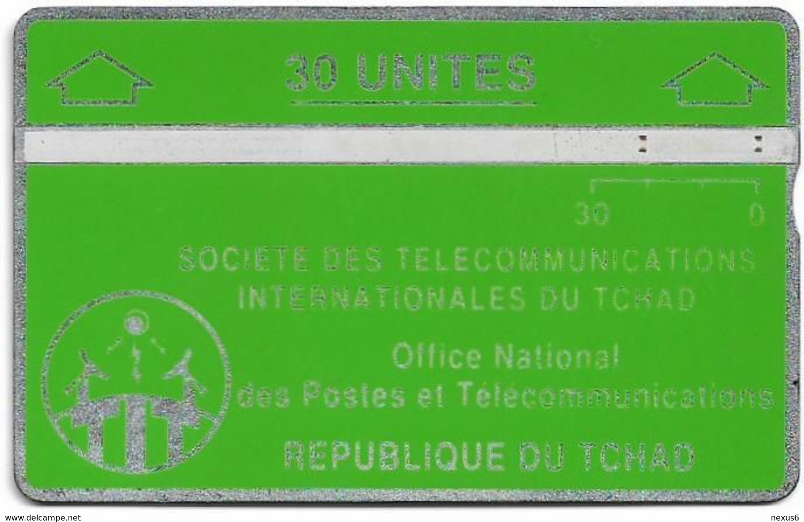 Chad - ONPT - L&G Optical - Green Card - WITH Notch, 08.1989, 30U - 908C - 6.000ex, Used - Tchad