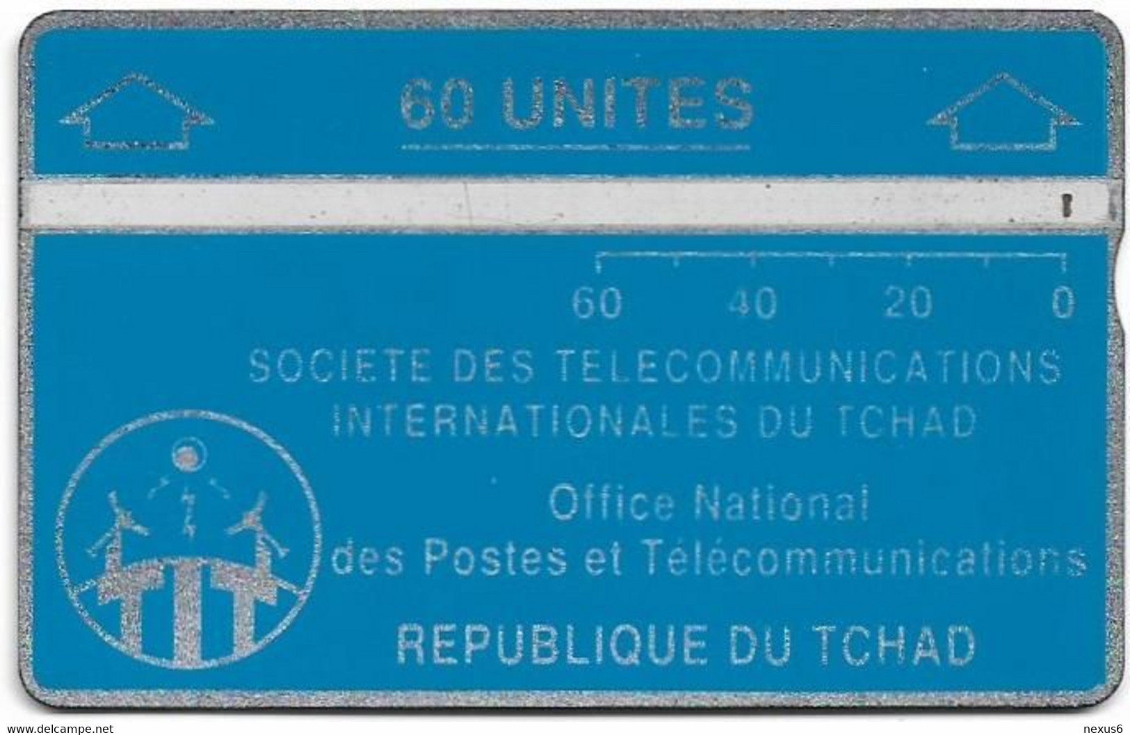 Chad - ONPT - L&G Optical - Blue Card - WITH Notch, 08.1989, 60U - 908C - 6.000ex, Used - Tschad