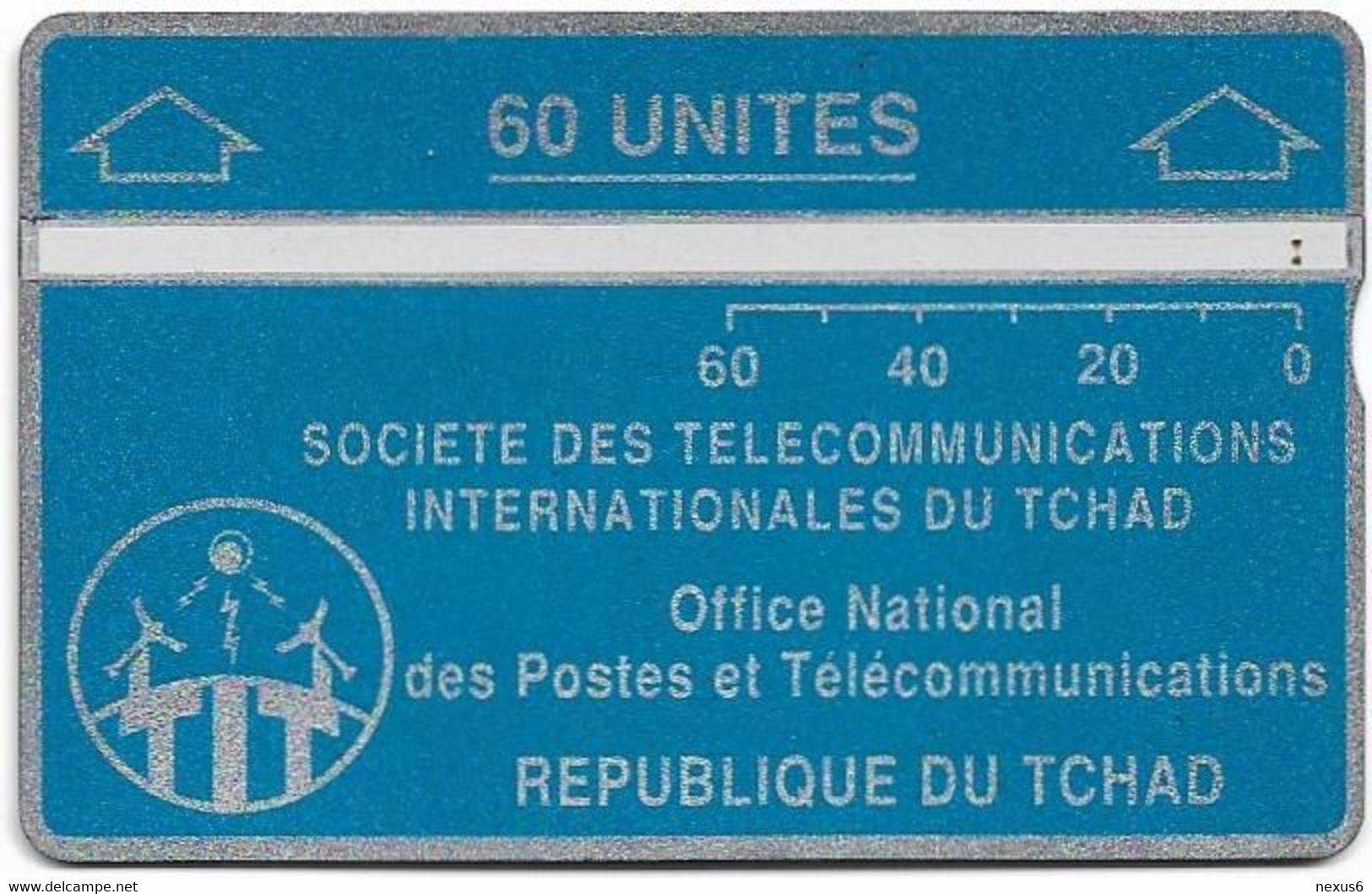 Chad - ONPT - L&G Optical - Blue Card - WITH Notch, 07.1996, 60U - 607A - 15.000ex, Used - Tchad