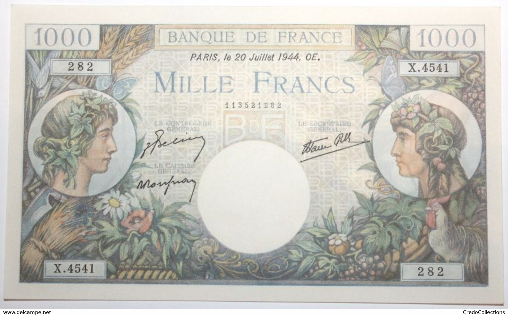 France - 1000 Francs - 20-7-1944 - PICK 96c / F39.12 - NEUF - 1 000 F 1940-1944 ''Commerce Et Industrie''