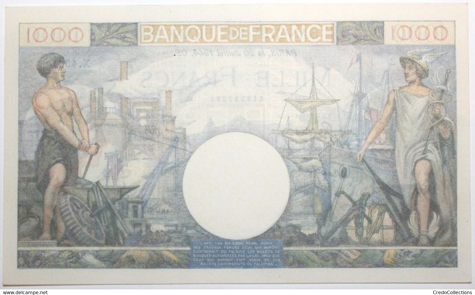 France - 1000 Francs - 20-7-1944 - PICK 96c / F39.12 - NEUF - 1 000 F 1940-1944 ''Commerce Et Industrie''