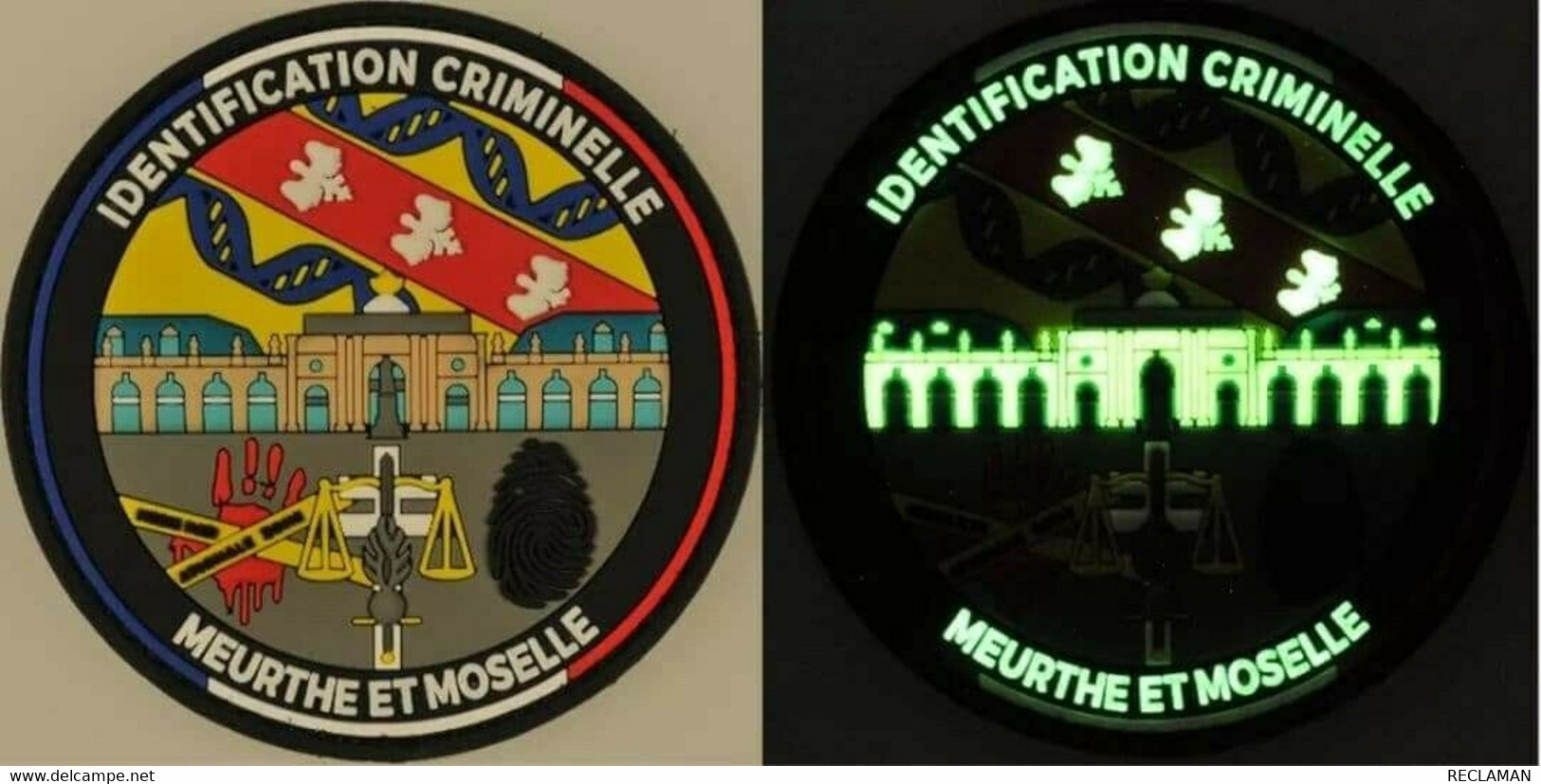 PATCH ECUSSON INSIGNE GENDARMERIE PVC 3D PHOSPHORESCENT IDENTIFICATION CRIMINELLE MEURTHE ET MOSELLE CIC 54 - Police & Gendarmerie