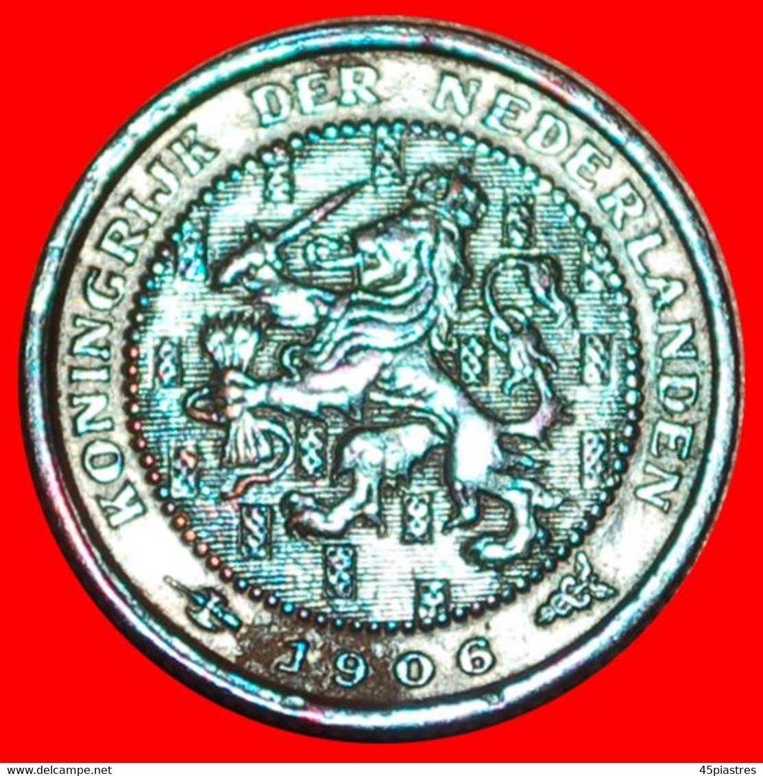 * RAMPANT LION (1903-1906): NETHERLANDS ★ 1/2 CENT 1906! WILHELMINA (1890-1948) ★LOW START ★ NO RESERVE! - 0.5 Cent