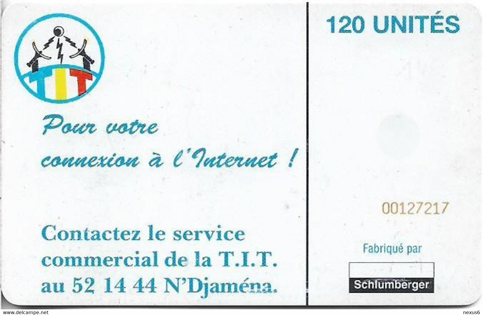 Chad - ONPT (Chip) - Internet (SANIMEX Issue, New TIT Logo, Cn. 0012xxxx), SC7, 120Units, Used - Tchad