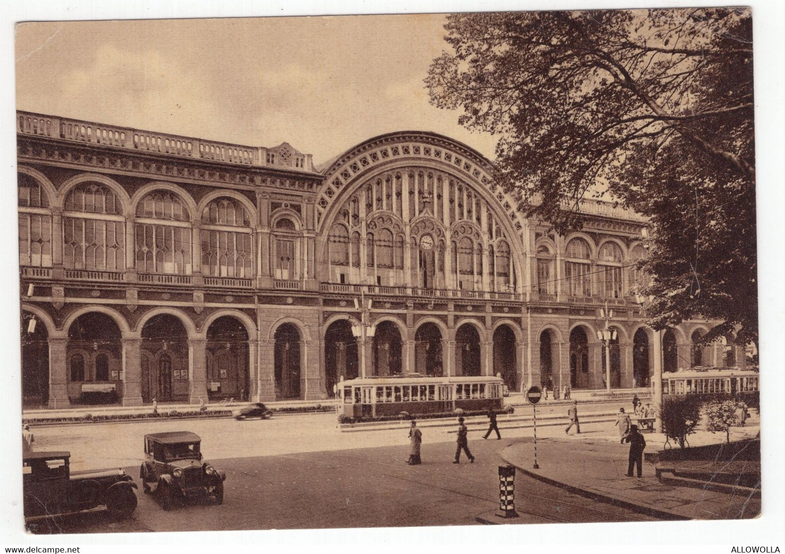 17429 " TORINO-STAZIONE DI PORTA NUOVA "ANIMATA-TRAMWAY-AUTO ANNI '30-VERA FOTO-CART. POST. NON SPED. - Stazione Porta Nuova