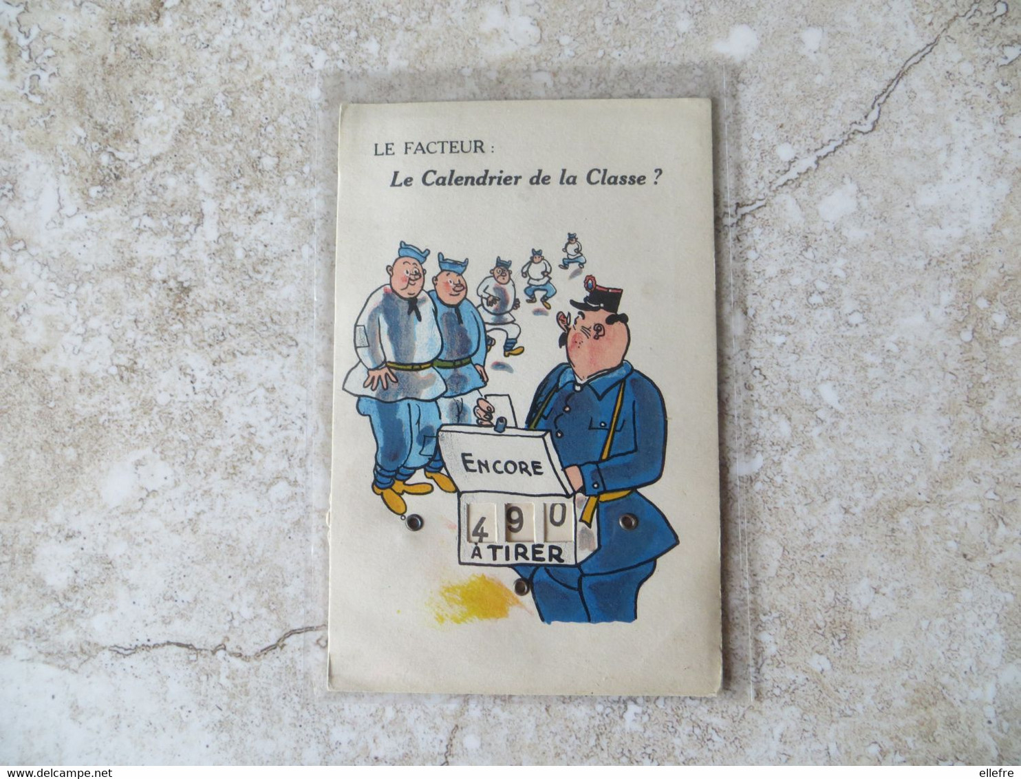 CPA Carte à Système Militaria Calendrier De La Classe - Facteur Soldats Le Calendrier De La Classe ? Etat Parfait - Humour