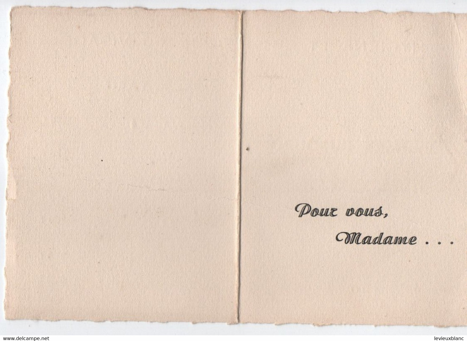 Petite Carte Bristol Publicitaire à 2 Volets / "Pour Vous Madame"/ Charlotte DUBOURG/Vers 1950-60      PARF239 - Otros & Sin Clasificación