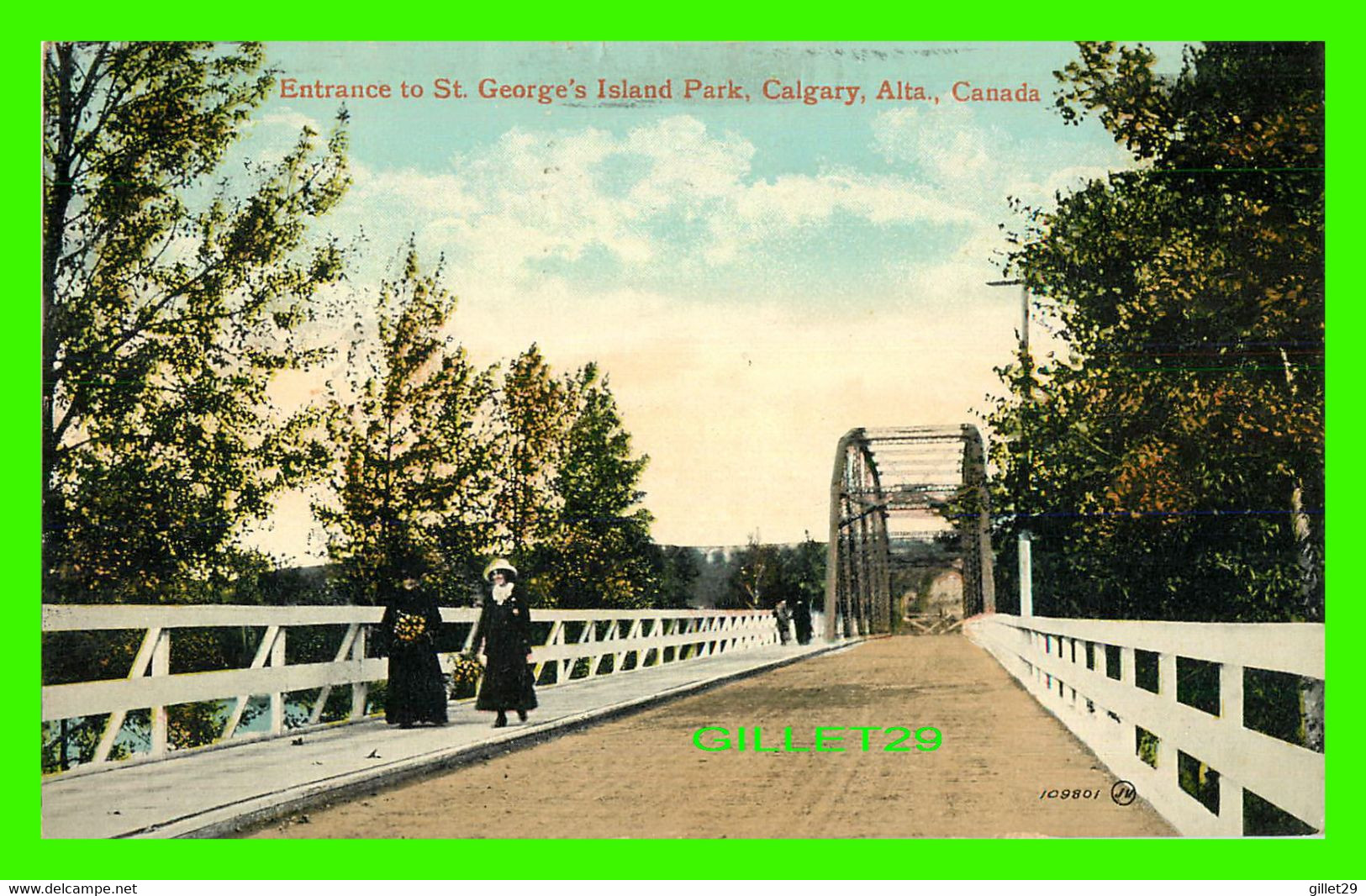 CALGARY, ALBERTA - ENTRANCE TO ST GEORGE'S ISLAND PARK - ANIMATED WITH PEOPLES -TRAVEL - THE VALENTINE & SONS PUB. - - Calgary