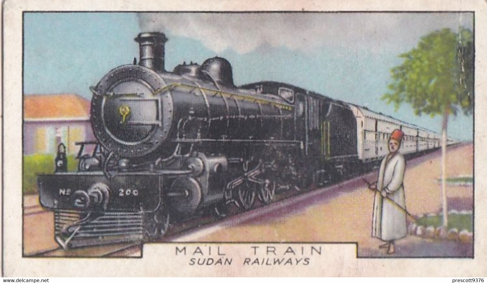 Trains Of The World 1937 - 41 Mail Train, Sudan Railways - Gallaher Cigarette Card - Original - Gallaher