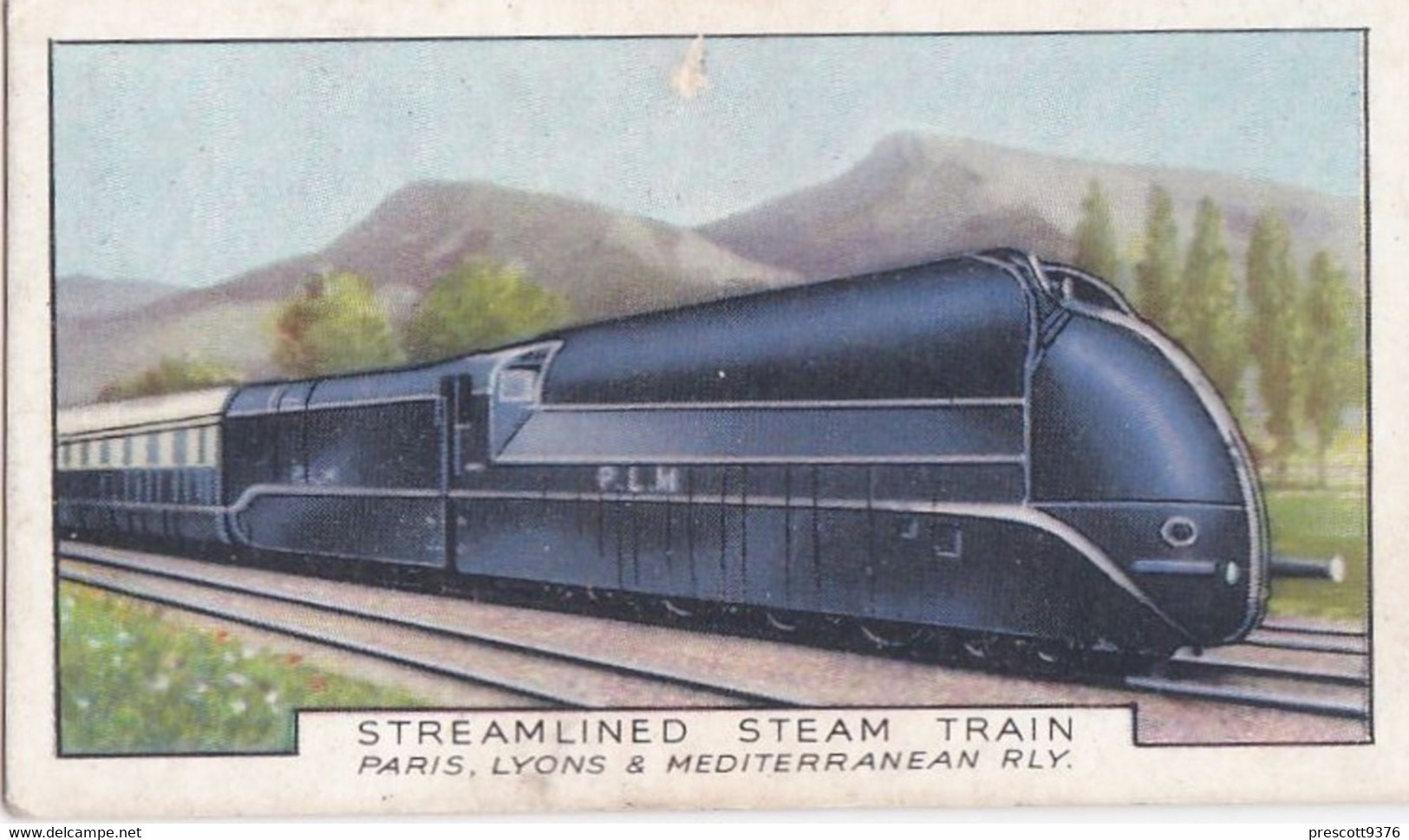 Trains Of The World 1937 - 12 Steam Train, Paris Lyon Railways - Gallaher Cigarette Card - Original - Gallaher