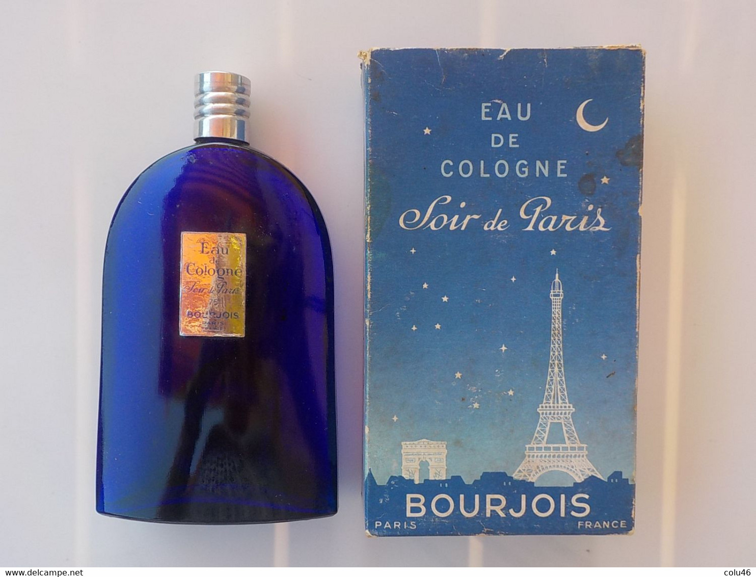 1950 Soir De Paris Bourjois Grand Modèle Dans Sa Boîte Eau De Cologne 75 ° 15 Cm Bouchon à Visser - Miniature Bottles (in Box)