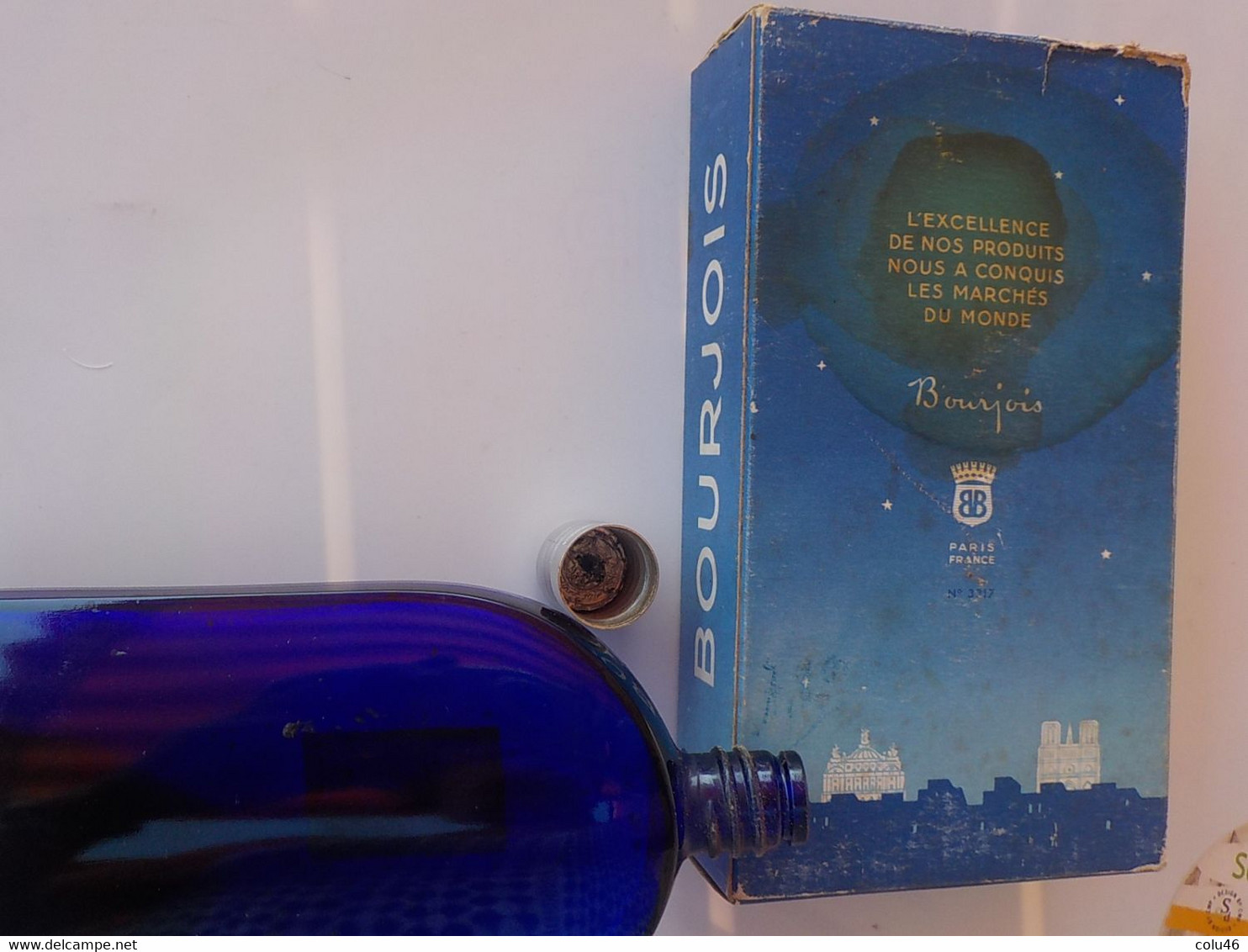 1950 Soir de Paris Bourjois Grand modèle dans sa boîte Eau de Cologne 75 ° 15 cm bouchon à visser