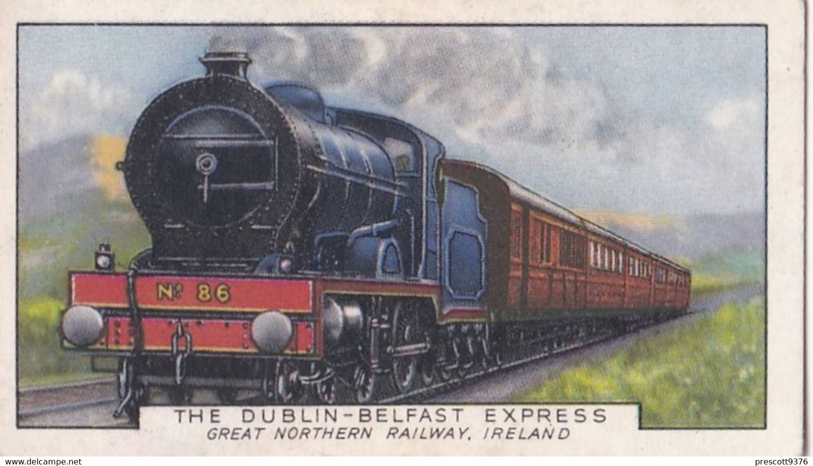 Trains Of The World 1937 - 35 Dublin Belfast Express - Gallaher Cigarette Card - Original - Gallaher