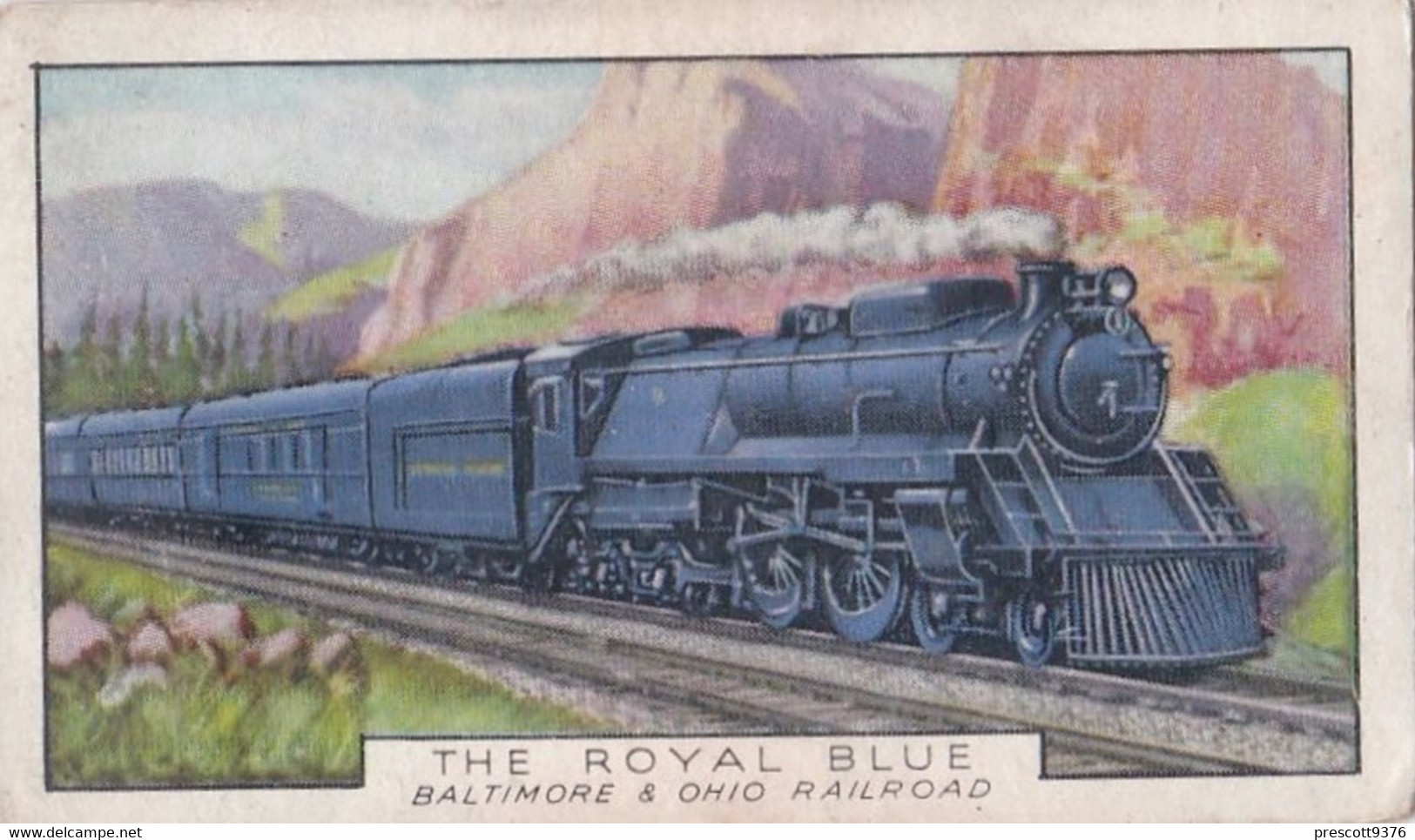 Trains Of The World 1937 - 15 Royal Blue Baltimore & Ohio Railways- Gallaher Cigarette Card - Original - Gallaher