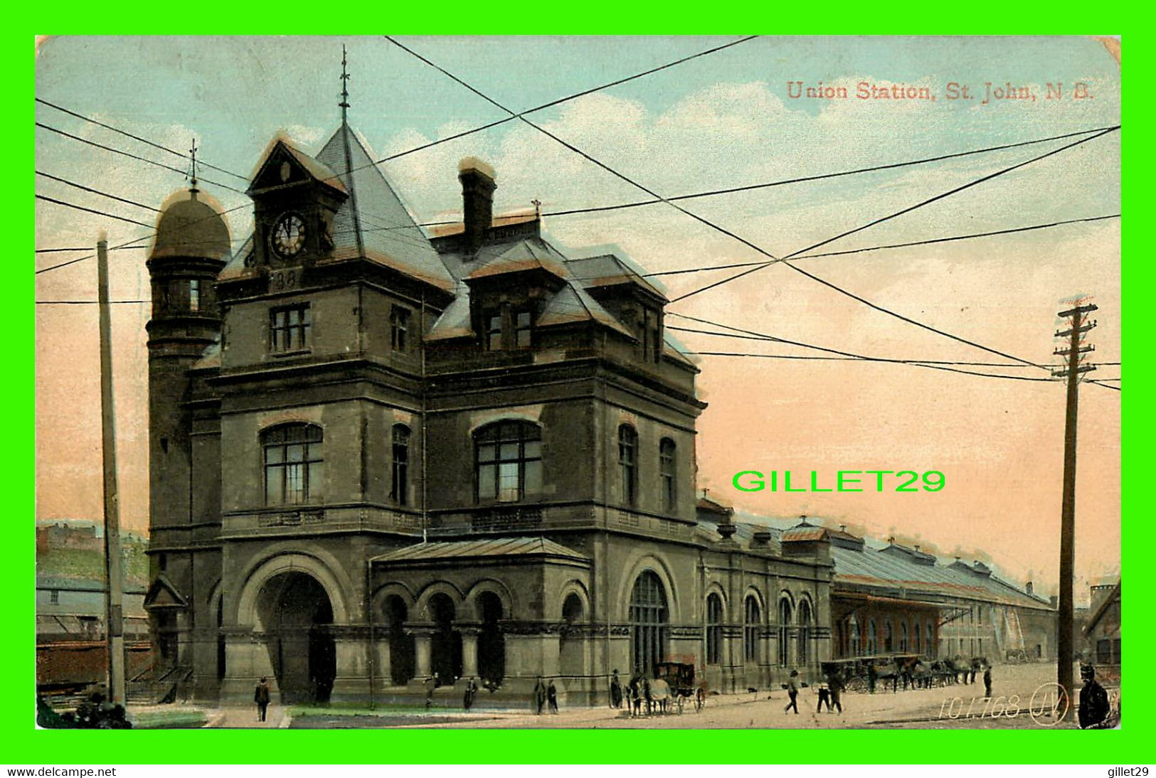 ST JOHN, NEW BRUNSWICK - UNION STATION - ANIMATED WITH PEOPLES  - THE VALENTINE & SONS PUB. - - St. John