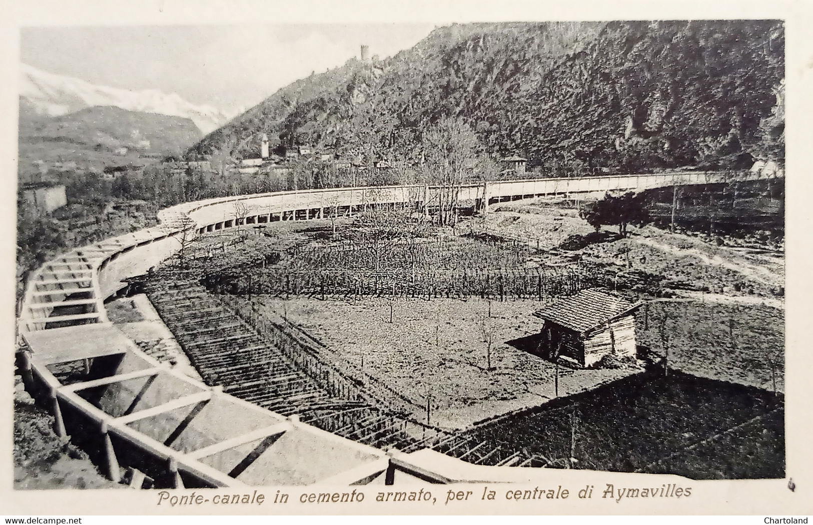 Cartolina - Ponte Canale In Cemento Armato Per Centrale Di Aymavilles - 1920 Ca. - Other & Unclassified