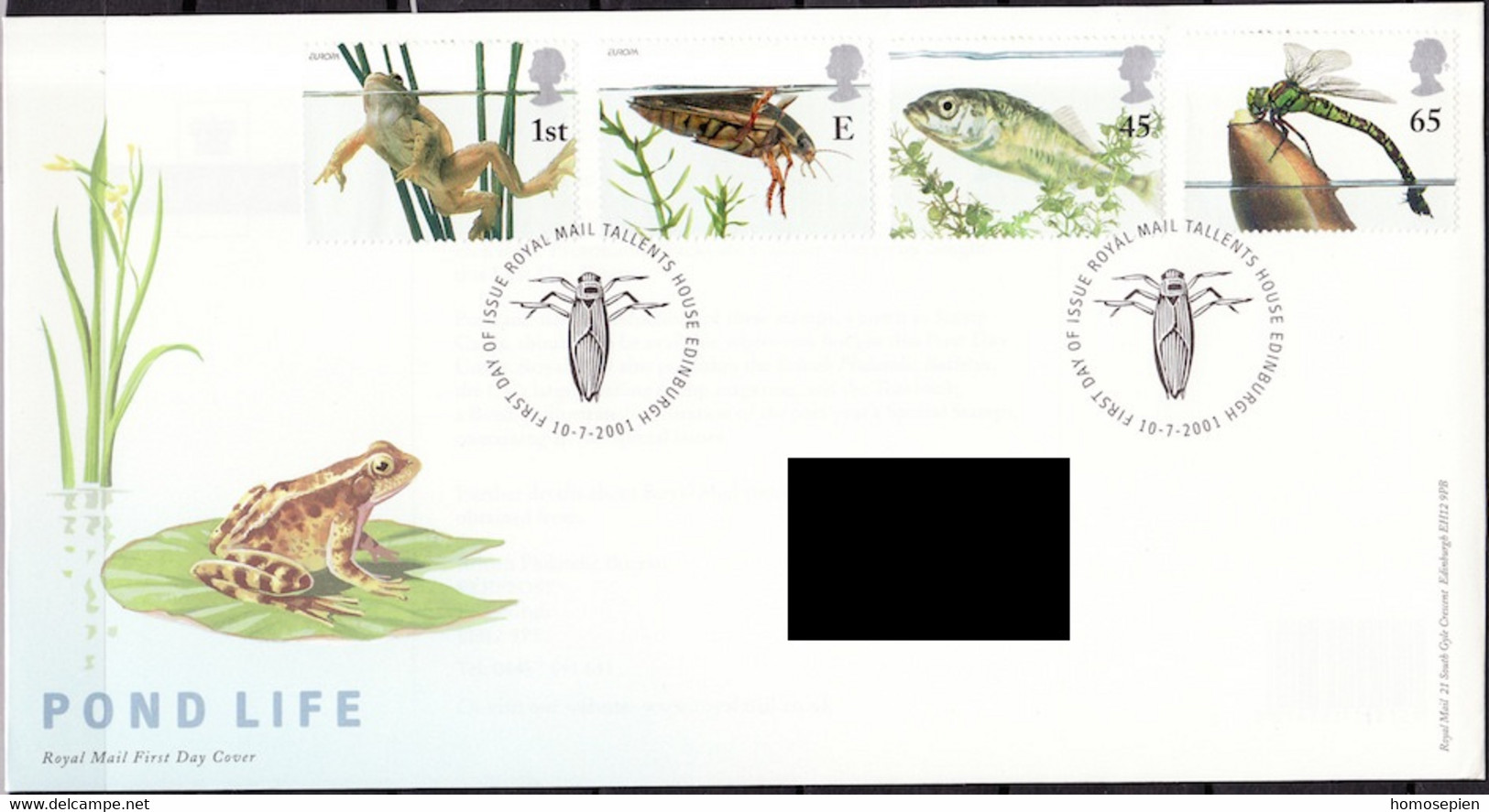 Grande Bretagne - Great Britain - Großbritannien FDC1 2001 Y&T N°2262 à 2265 - Michel N°1942 à 1945 - EUROPA - 2001-2010. Decimale Uitgaven