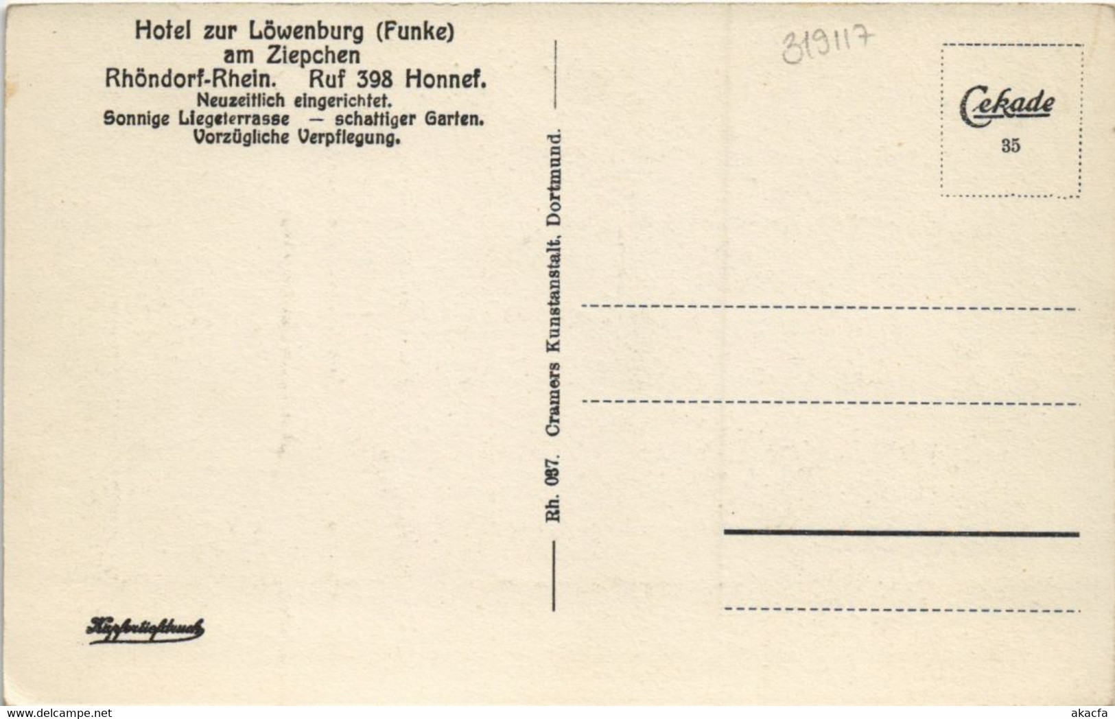 CPA AK RHONDORF A. RHEIN Mit Hotel Zur Lowenburg GERMANY (319117) - Röhndorf