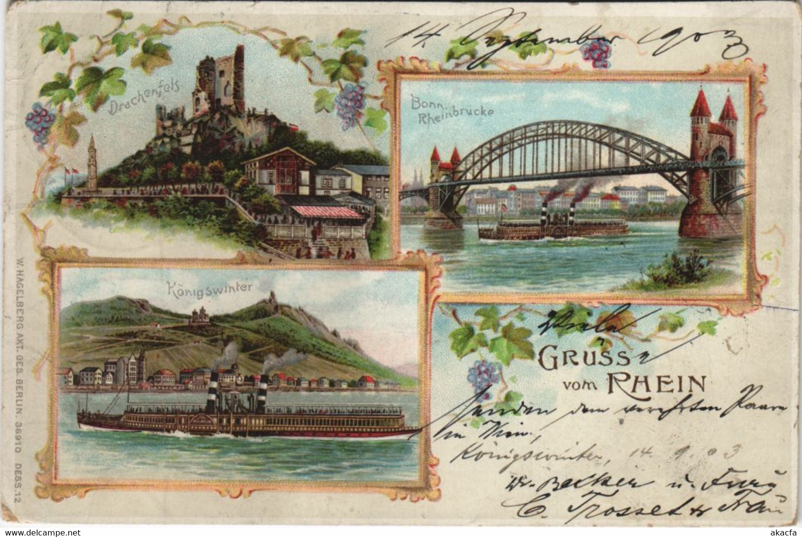 CPA AK Gruss Aus RHEIN LITHO GERMANY (286045) - Rheine