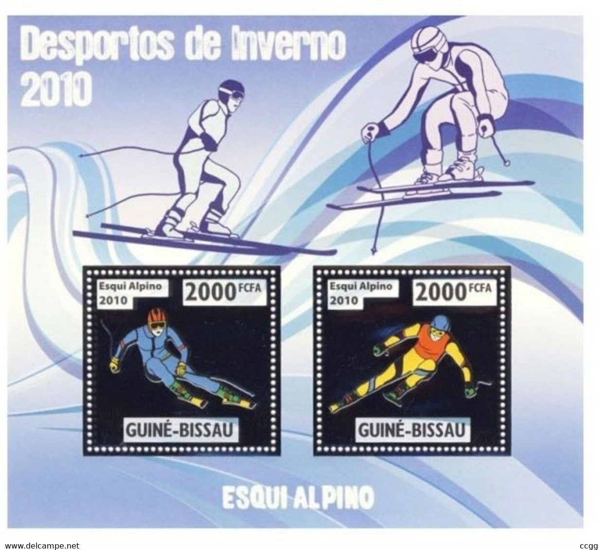 Olympische Spelen  2010 , Guinea Bissau  - Blok ( Zegels Zilver )  Postfris - Hiver 2010: Vancouver