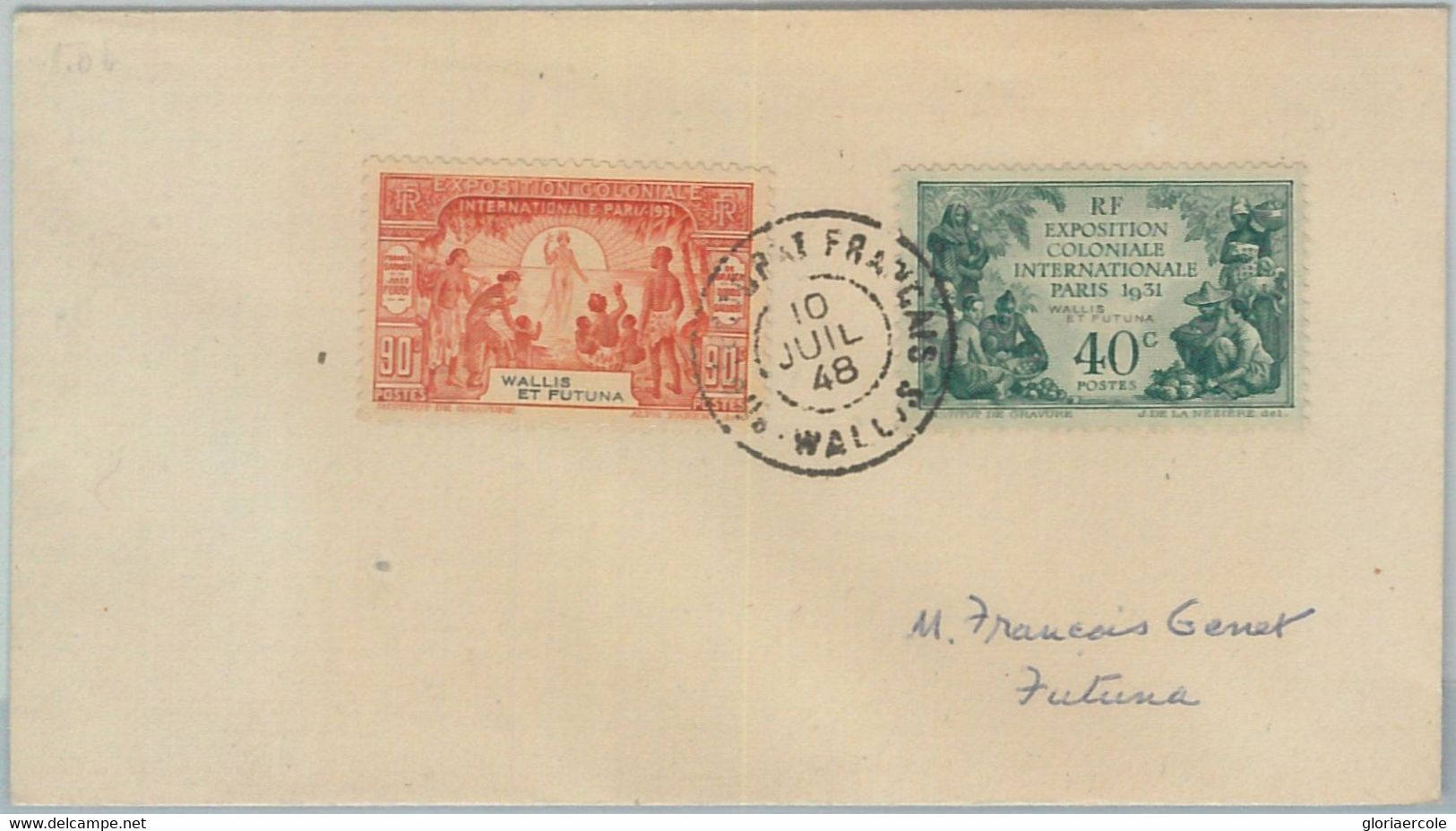 74757 -  WALLIS Et FUTUNA  - POSTAL HISTORY - Local Mail COVER - 1948 - Altri & Non Classificati