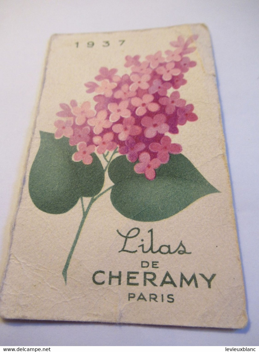 Petite Carte Publicitaire Parfumée Avec Calendrier/ Lilas De CHERAMY Paris / Janvier - Juin 1937     CAL491 - Antiguas (hasta 1960)
