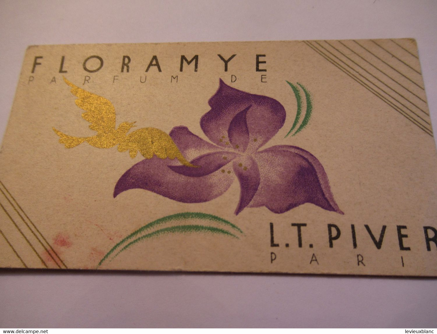 Petite Carte Publicitaire Parfumée Avec Calendrier/ FLORAMYE Parfum De L.T. PIVER / 1937     CAL491 - Antiquariat (bis 1960)