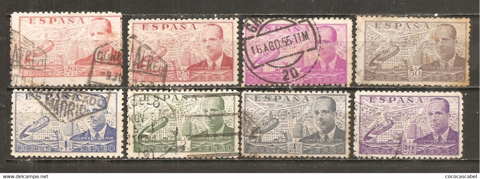 España/Spain-(usado) - Edifil  940-47 - Yvert  Aéreo 217-23A (o) - Used Stamps