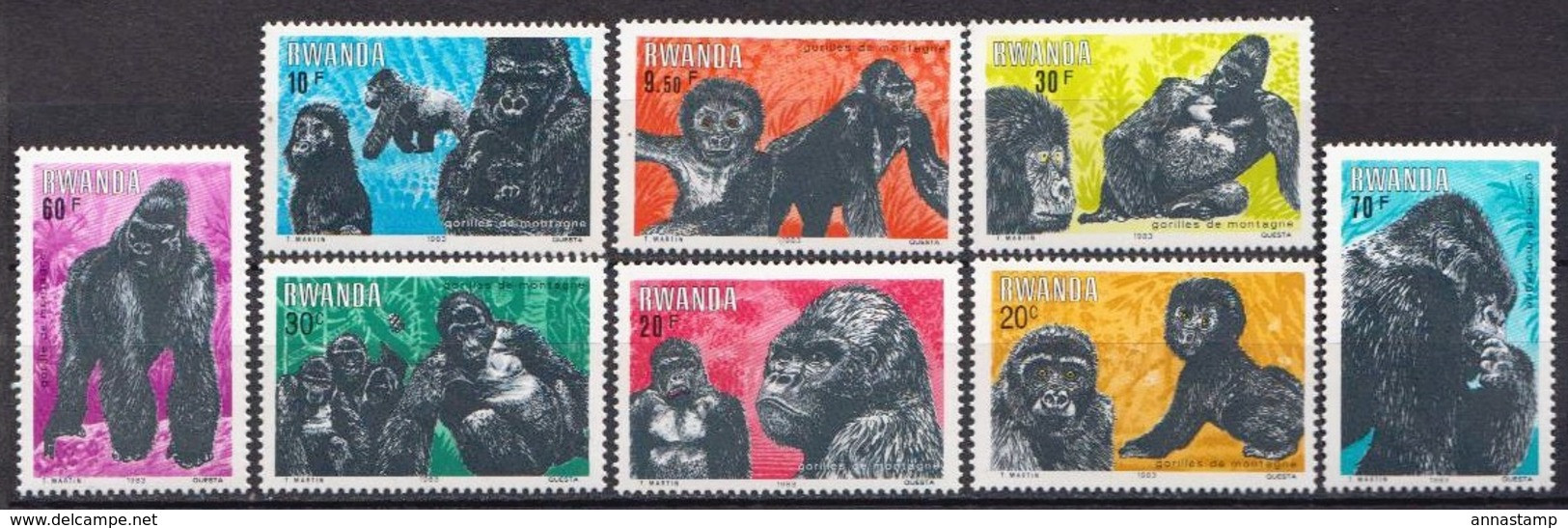 Ruanda MNH Gorillas Set - Gorilles
