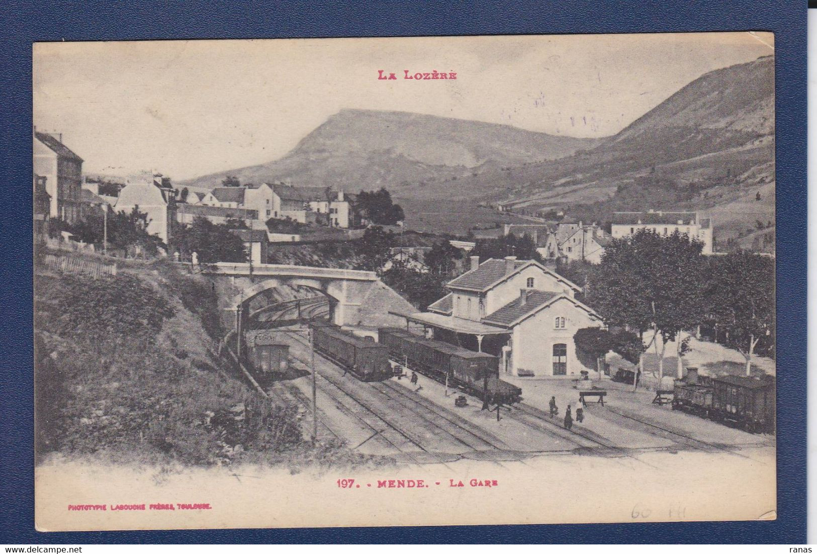 CPA [48] Lozère > Mende Gare Train Chemin De Fer Circulé Cachet Militaria - Mende