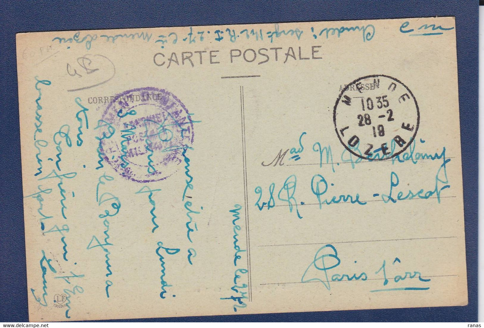 CPA [48] Lozère > Mende Gare Train Chemin De Fer Circulé Cachet Militaria - Mende