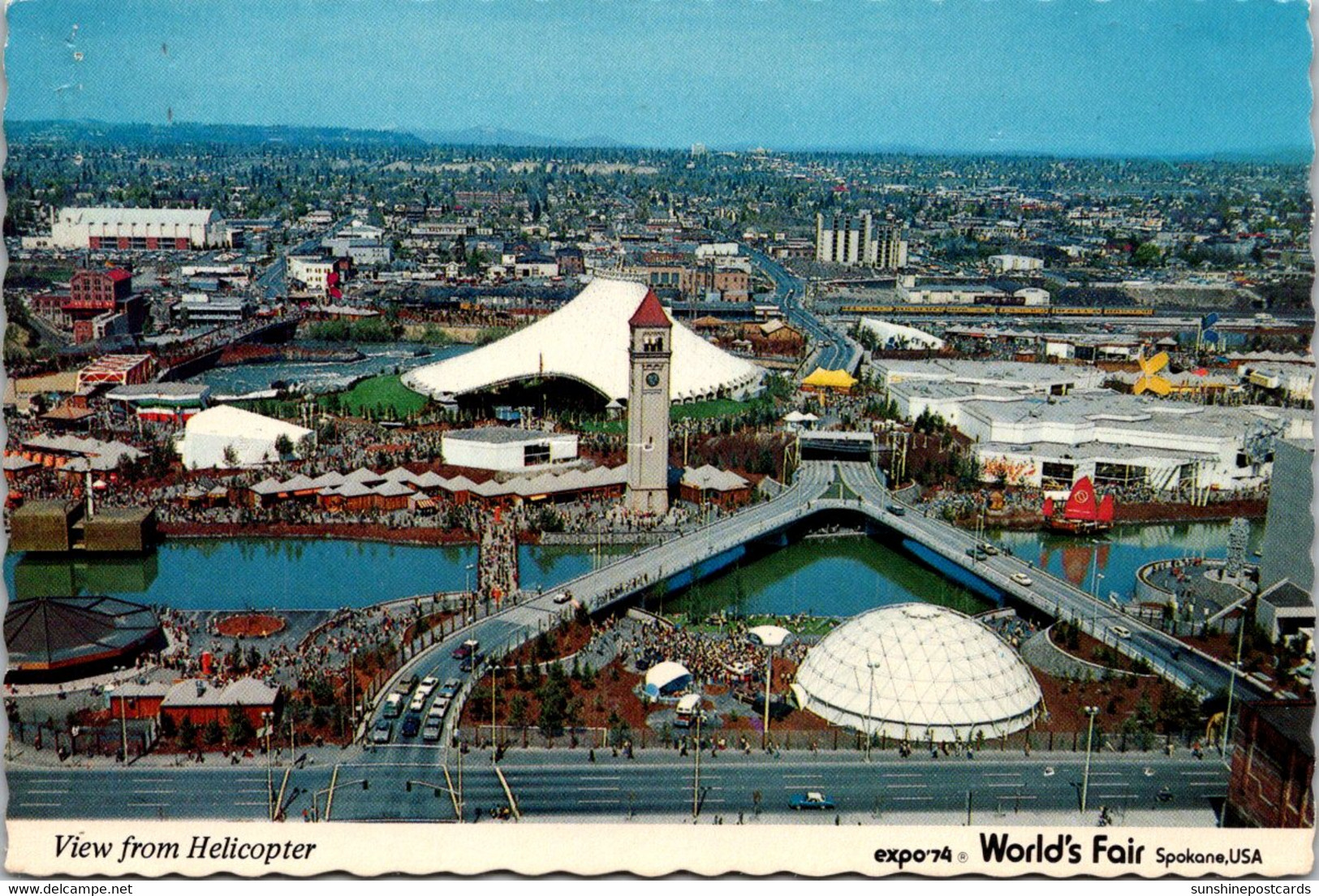 Washington Spokane World's Fair Expo '74 Helicopter View - Spokane